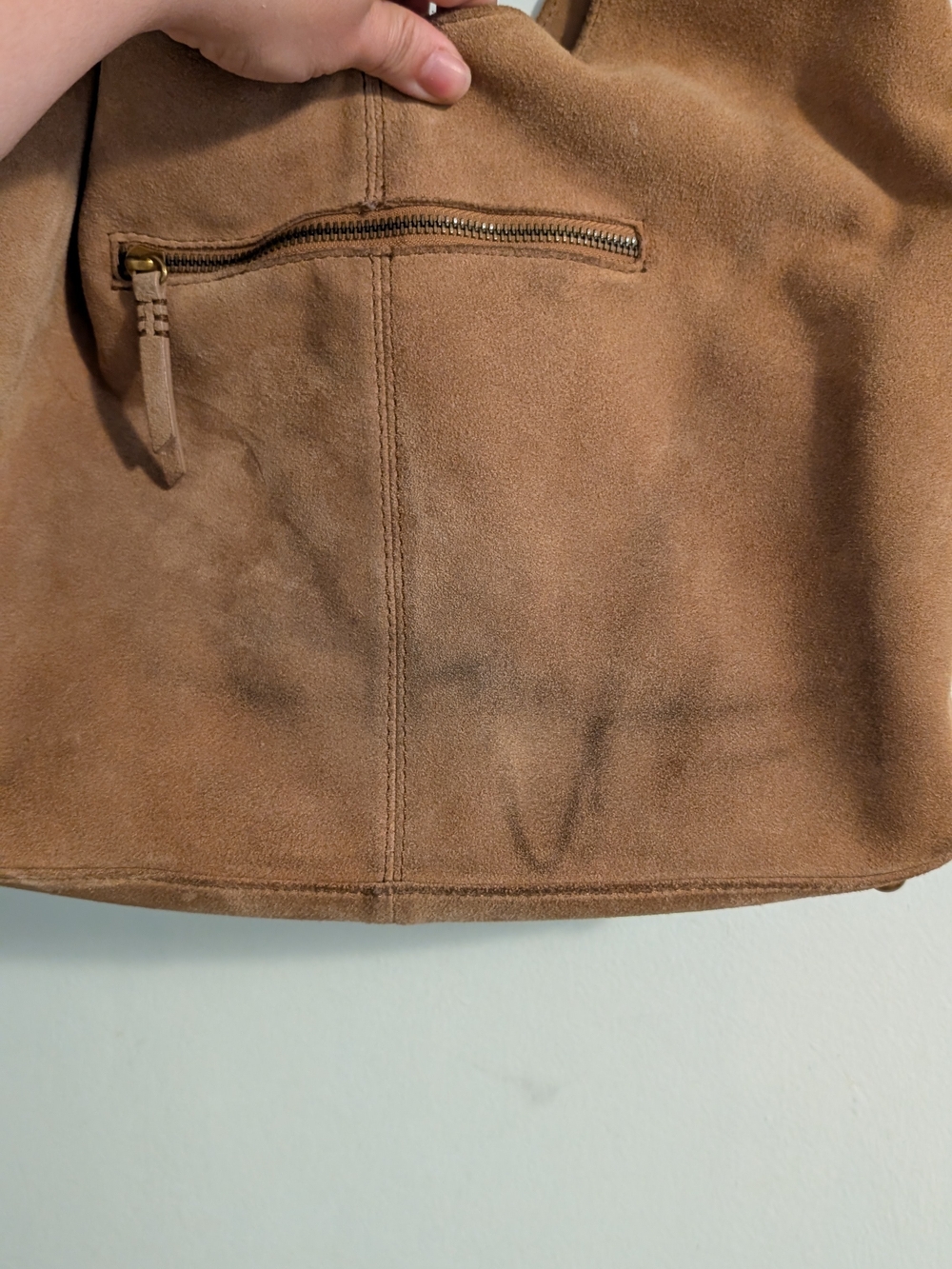 Tan Suede Knotted Hobo Bag - Picture 6 of 10